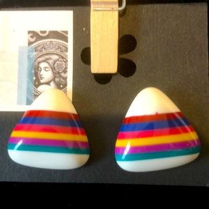 Retro Rainbow Triangle Earrings
